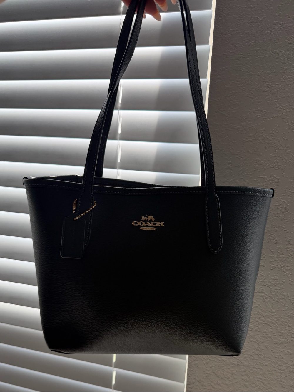 COACH Black Small City Tote